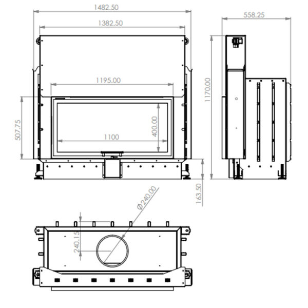 A-CAMINETTI - FLAT 110x50 ECO - Focar șemineu - imagine 3