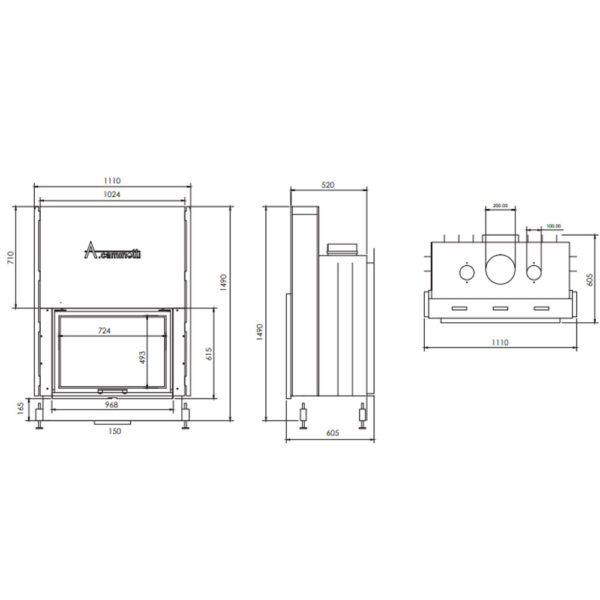 A-CAMINETTI - FLAT 75X50 - Focar șemineu - imagine 2