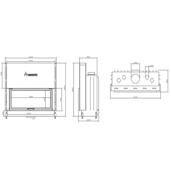 A-CAMINETTI - FLAT 120 X 60 - Focar șemineu - imagine 3
