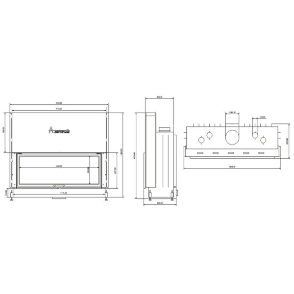A-CAMINETTI - FLAT 150 X 50 - Focar șemineu - imagine 2