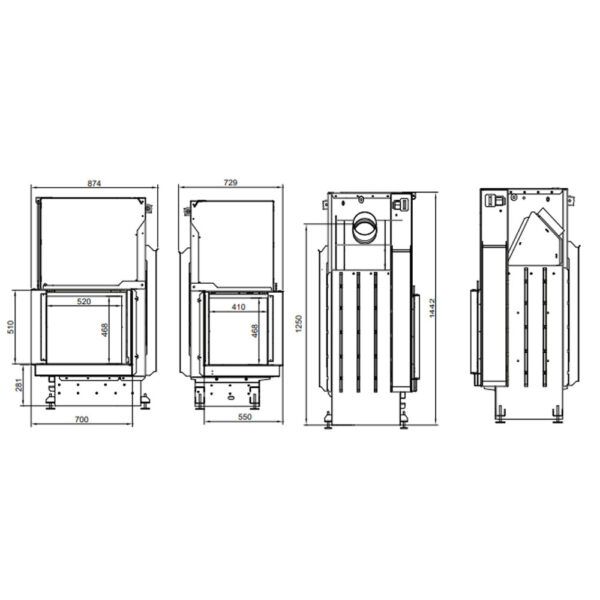 A-CAMINETTI - QUATTRO 50 R/L PREMIUM - Focar șemineu - imagine 7