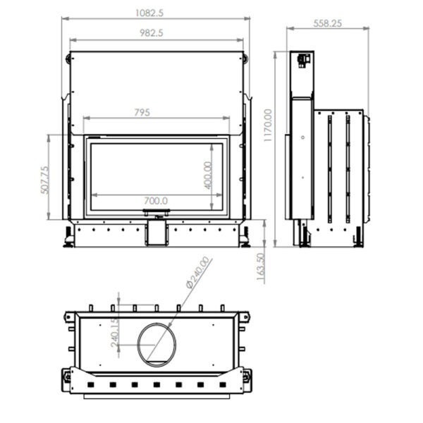 A-CAMINETTI - FLAT 75X50 ECO - Focar șemineu - imagine 3
