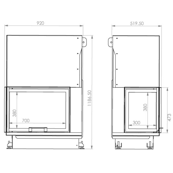 A-CAMINETTI - QUATTRO 90 L/R ECO - Focar șemineu - imagine 3